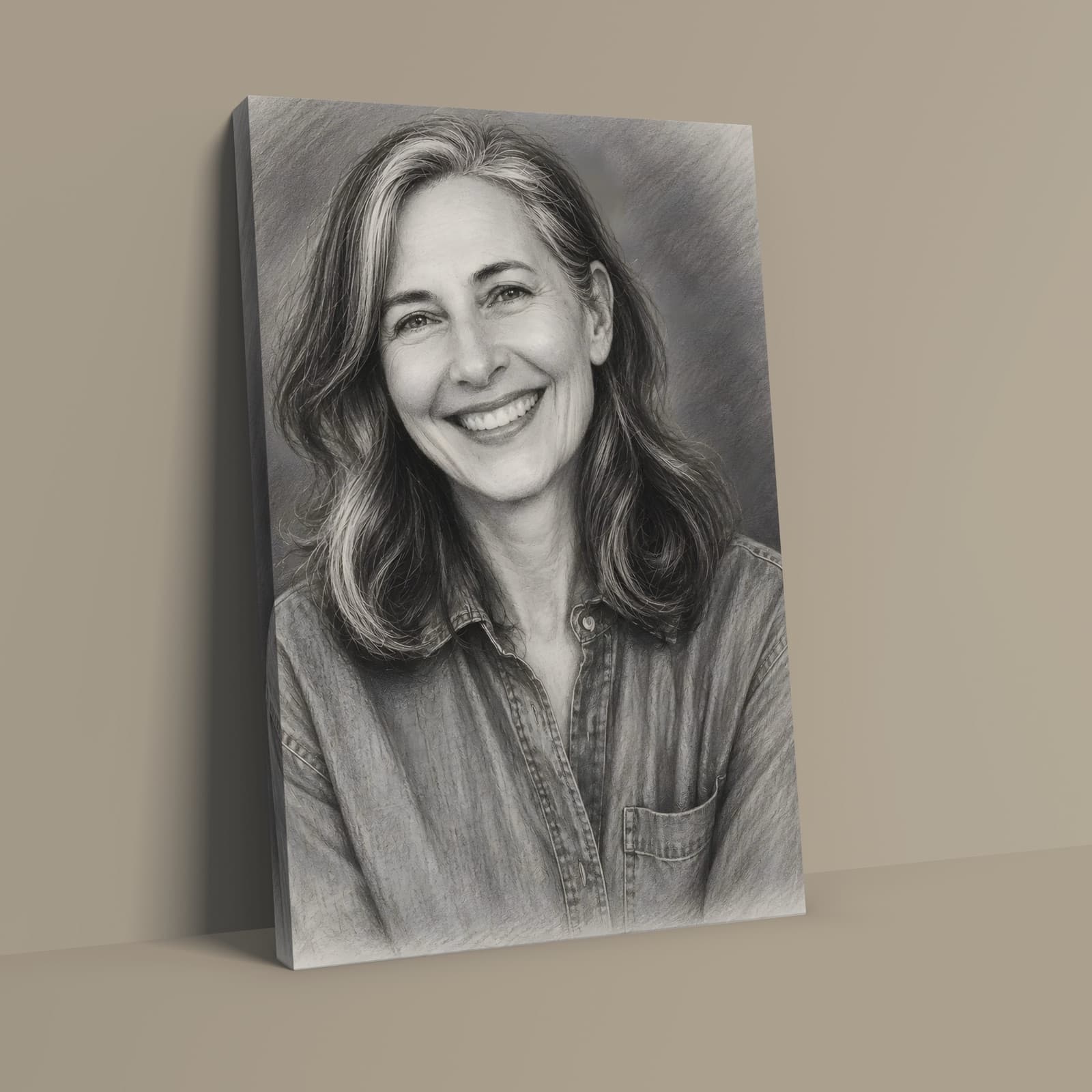 Pencil Sketch Portrait printed on canvas