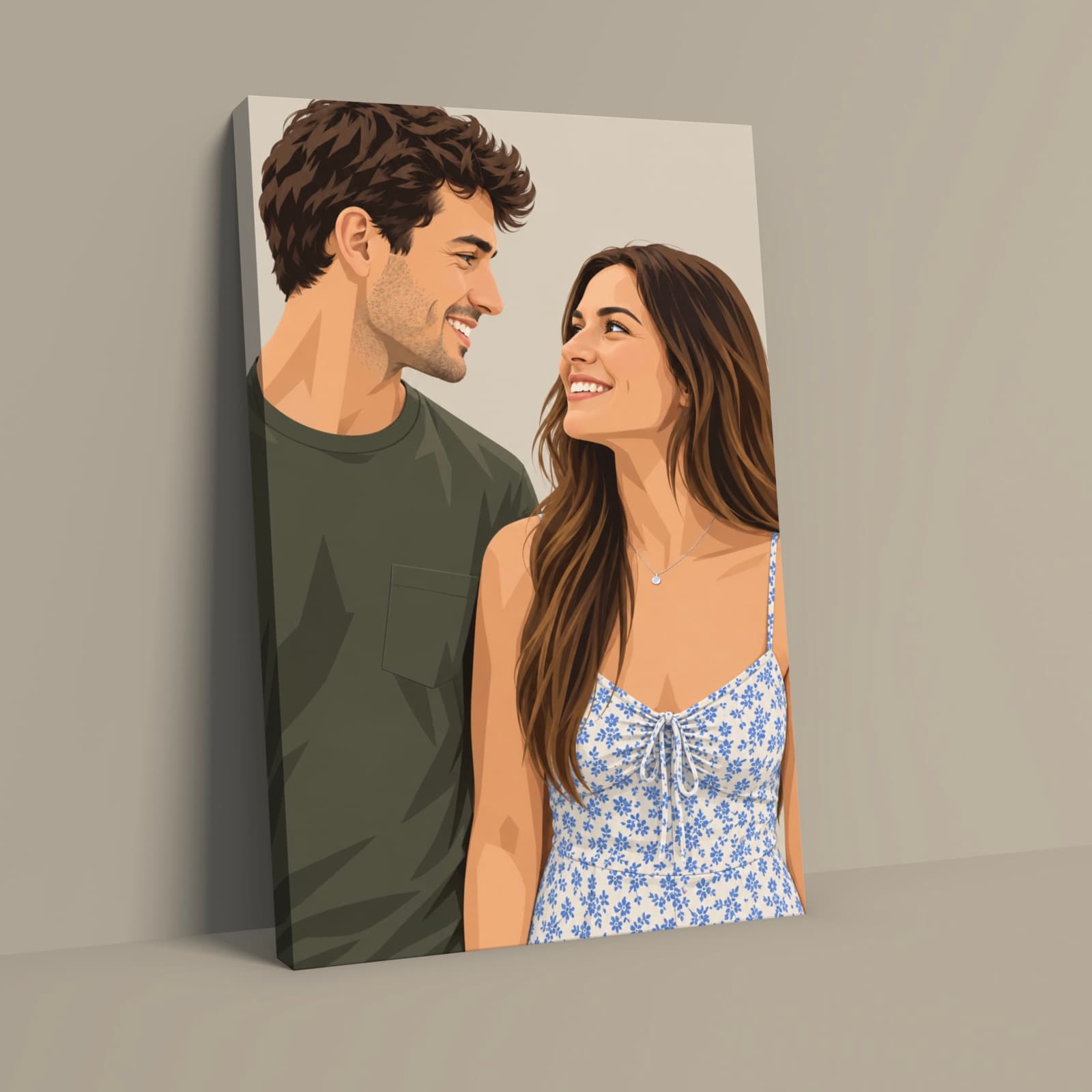 Vector Portrait printed on canvas