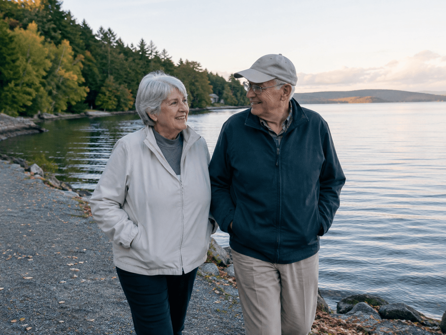 Original photo of an elderly couple, before their custom Pixar-style portrait